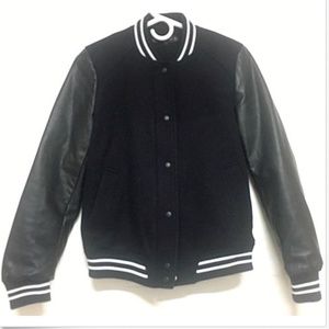 Zara Trafaluc Wool Blend Faux Leather Jacket